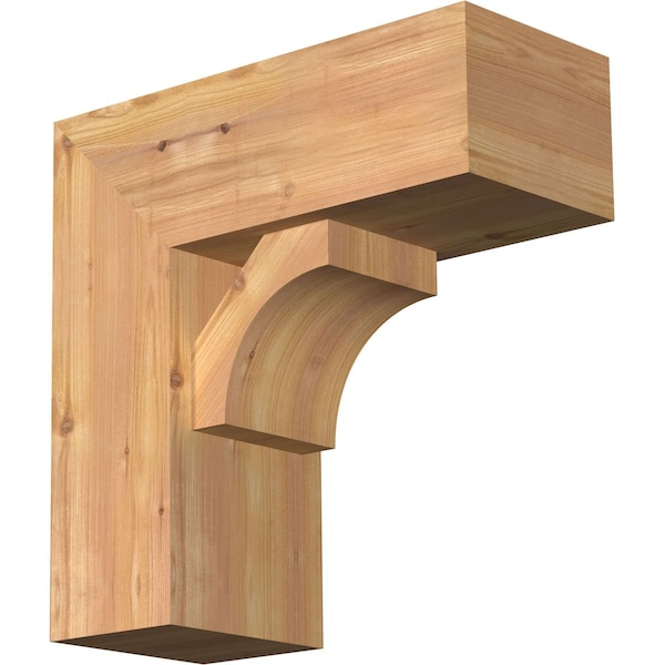 Ekena Millwork Westlake Block Smooth Bracket w/ Offset Brace, Western Red Cedar, 7 1/2"W x 18"D x 18"H BKT0806X18X18WTL05SWR - main